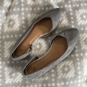 Gap D’orsay Faux Suede Gray Flats Size 9